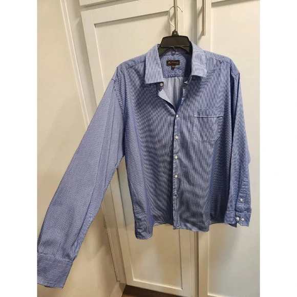 Ben Sherman Other - Ben Sherman Men's Blue Striped Button Down Long Sleeve Shirt Sz XL 17.5
